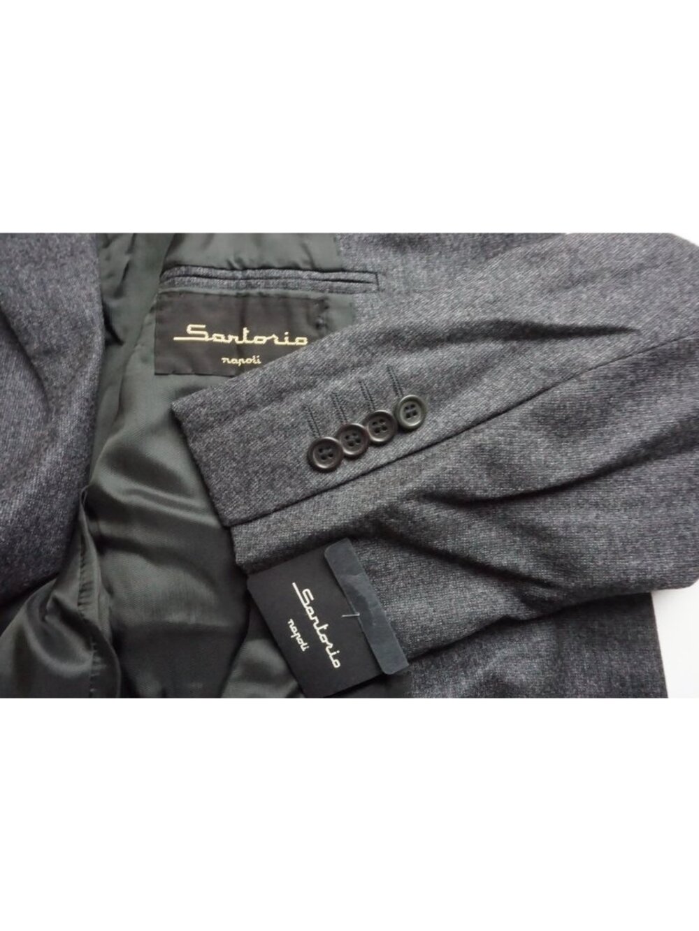 Sartorio Napoli Gray Flannel S120s Wool 2 Pc Suit Jacket Pants Sz 40R NEW